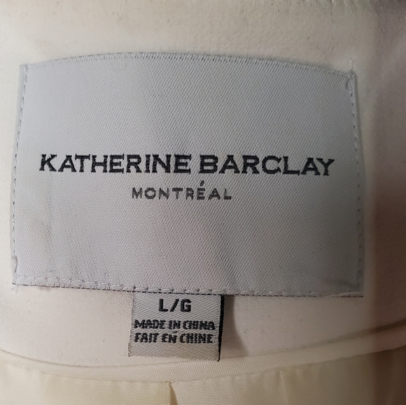 KATHERINE BARCLAY Long Coat White Blazer Zip - Picture 9 of 12